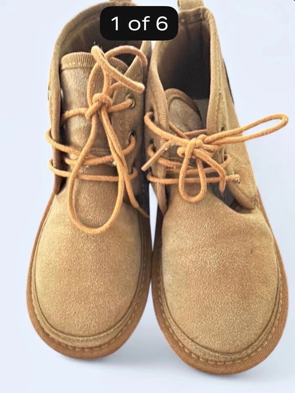 STRAUSS + RAMM KIDS Tan Lace-Up Ankle Boots